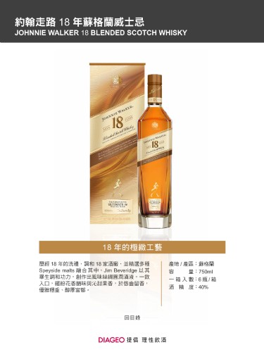 約翰走路 18 年蘇格蘭威士忌